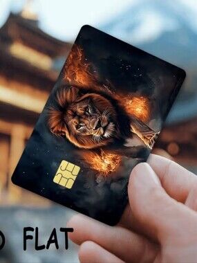 2D Lion Flat Debit Credit Card Skein Front Cover